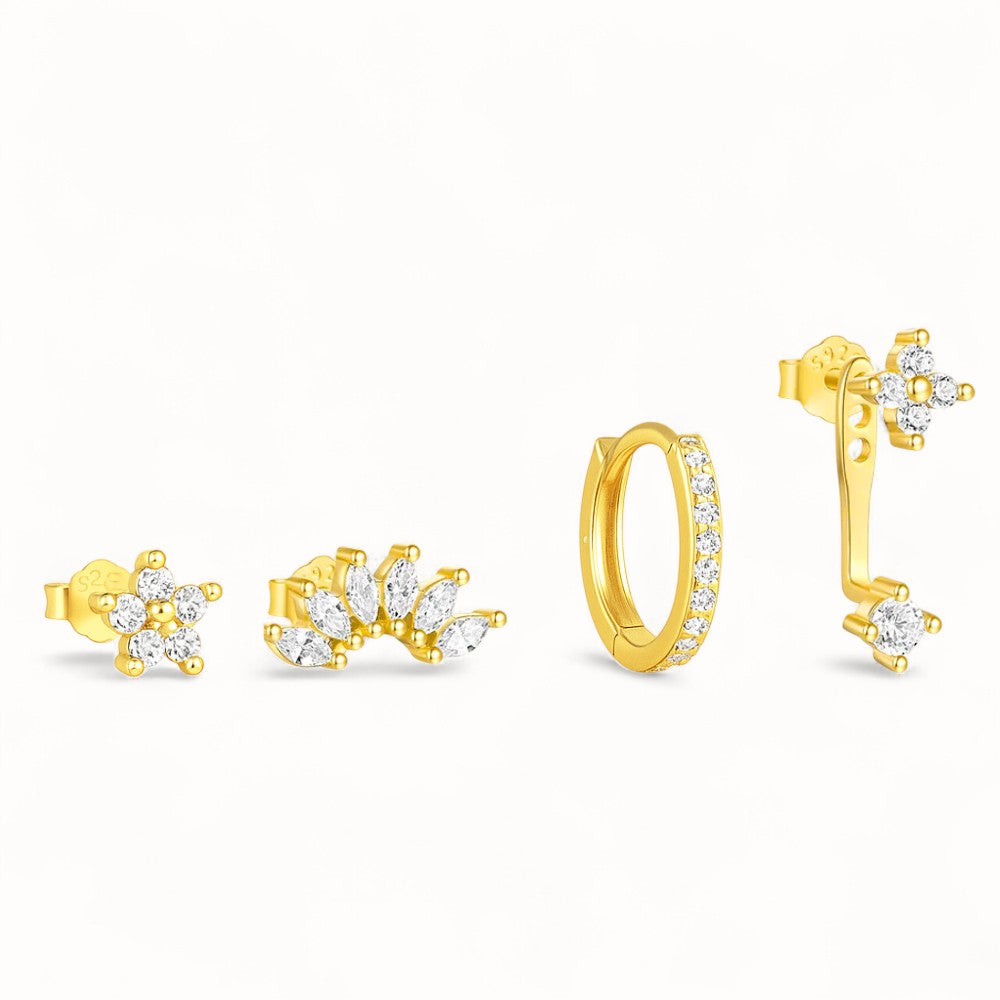 Set piercing oreilles 4 pcs • Lobe, Hélix, Rook