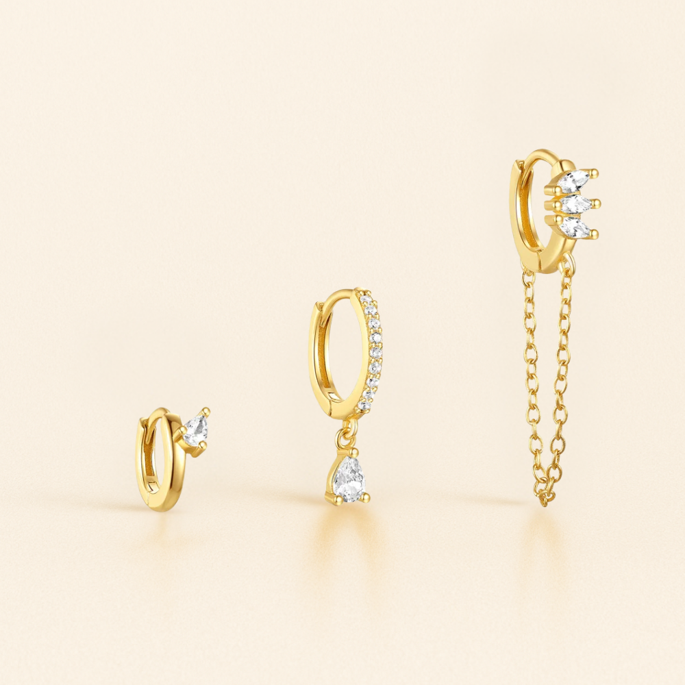 Piercing oreilles 3 hoops • Lobe & Conch