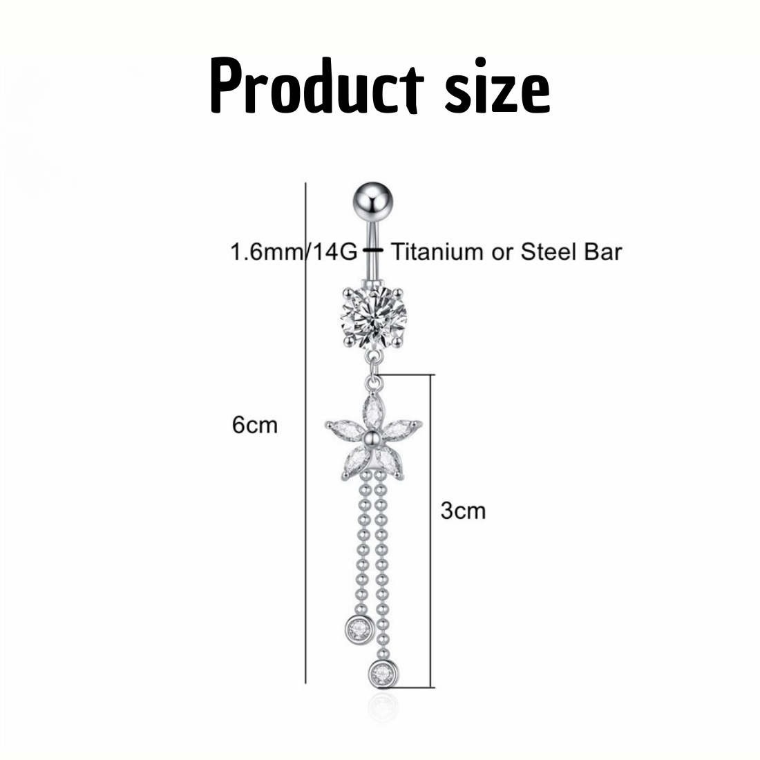 Piercing Nombril Chaîne • Titane