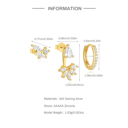 Piercings à Pendentifs 3 pcs • plaqué or 18k
