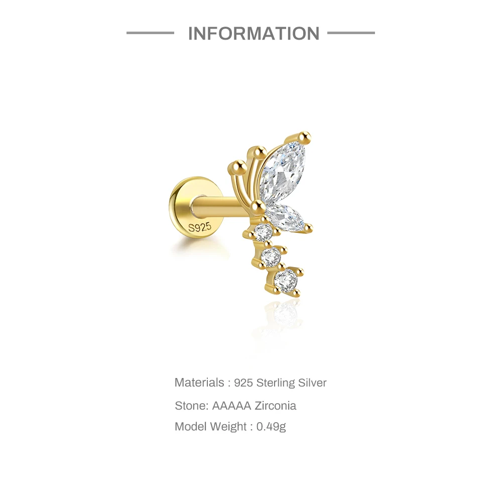 Puce d’Oreille Papillon • Or 18K