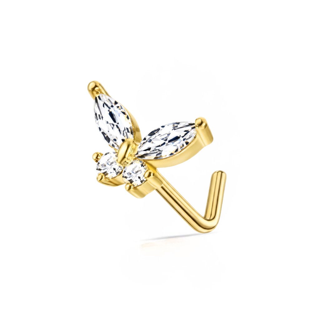 Piercing nez puce papillon acier inoxydable
