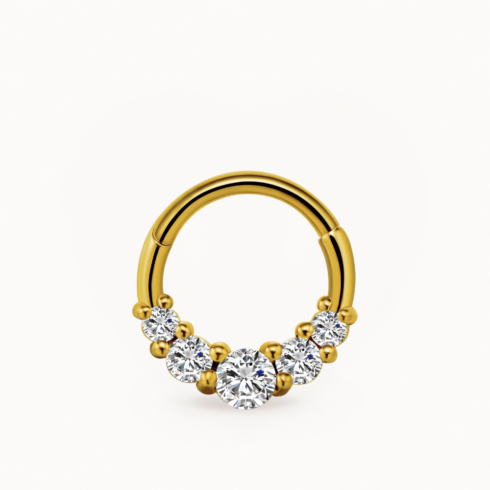 Piercing septum zircon acier inoxydable