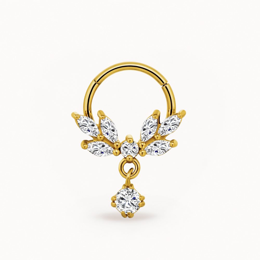 Piercing septum fleur acier inoxydable