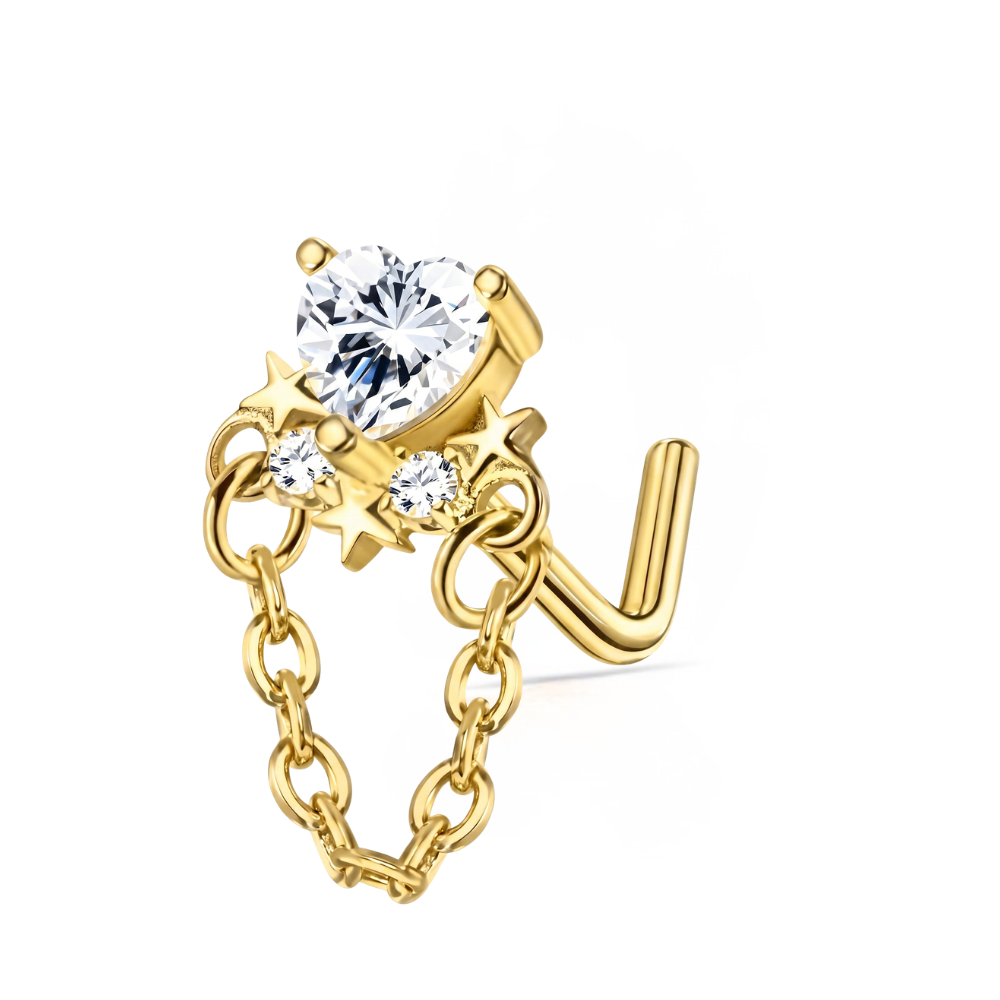 Piercing nez puce chaîne acier inoxydable