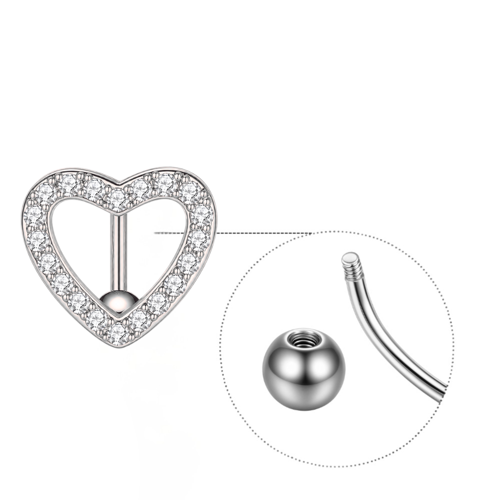 Piercing Nombril Coeur Inversé • Titanium