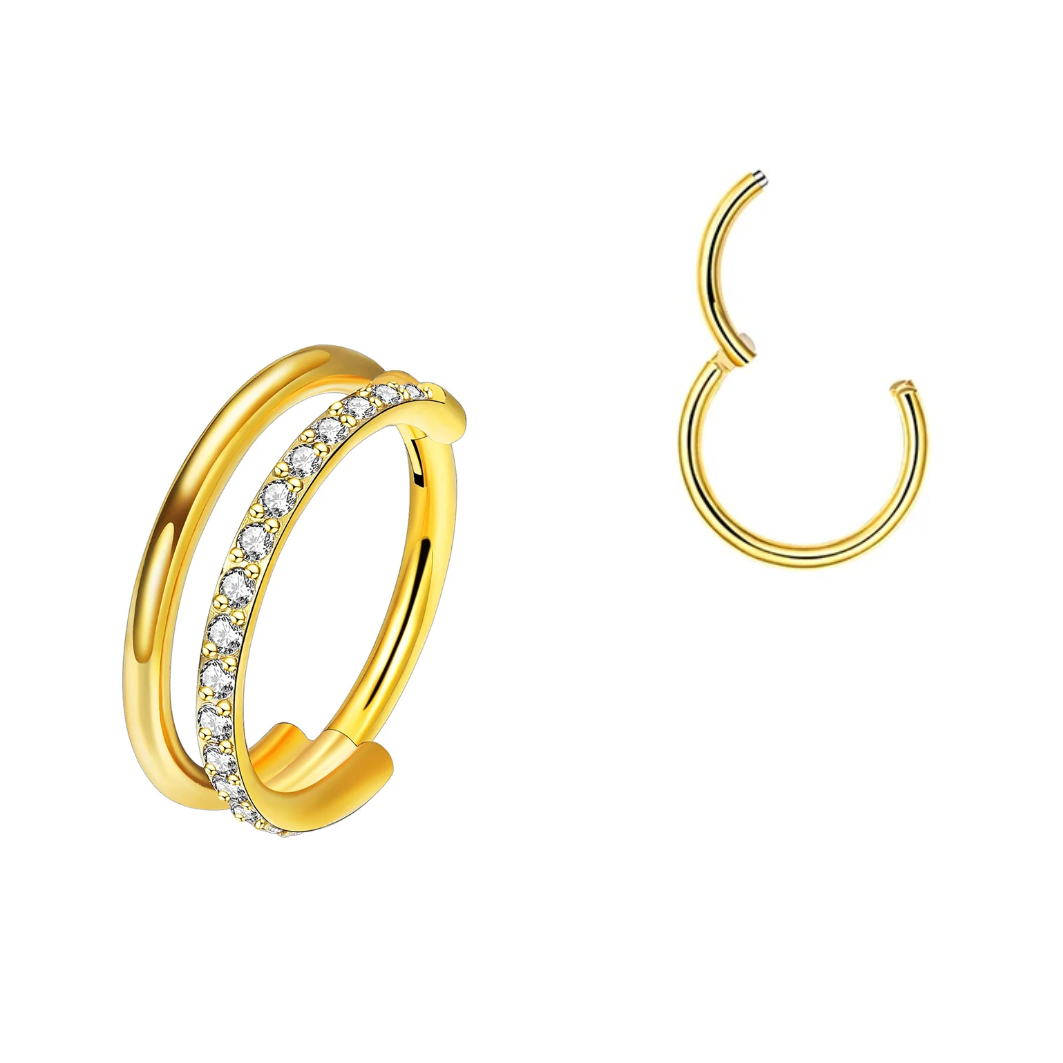 Piercing Double Anneau • Conch, Helix, Lobe