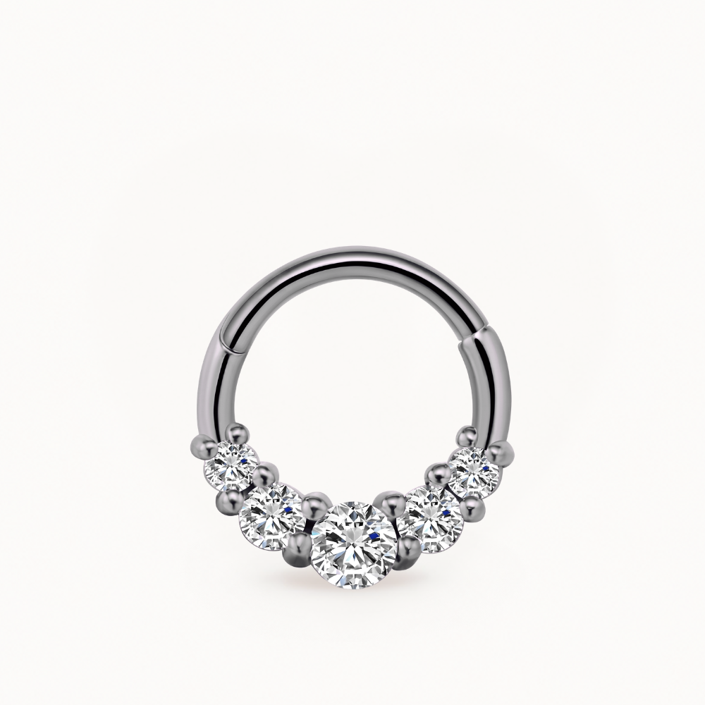 Piercing septum zircon porté