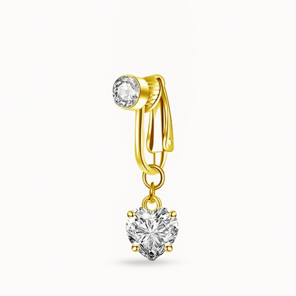Faux piercing nombril charm clip
