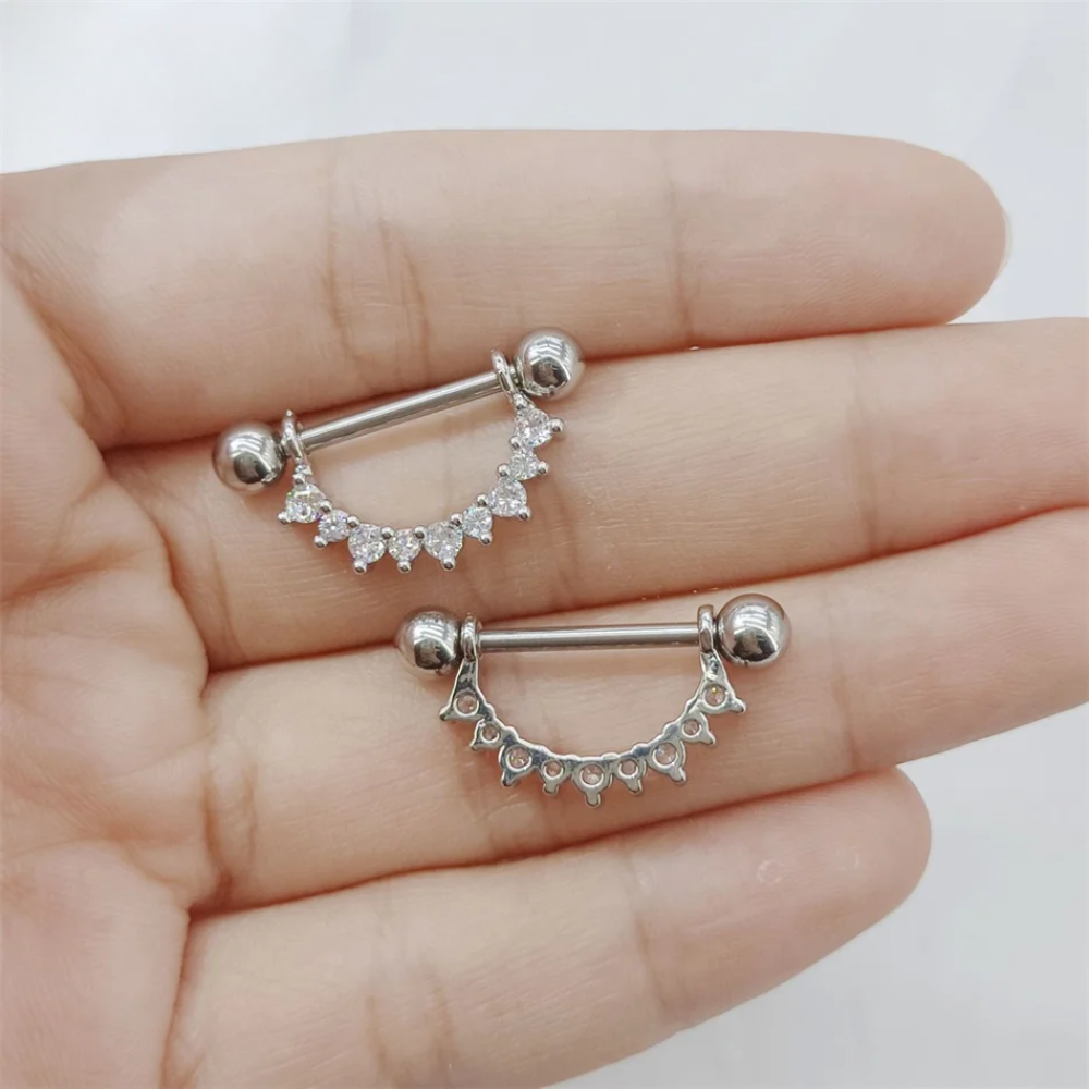 Piercing Téton Strass • Titanium • 2 PCS