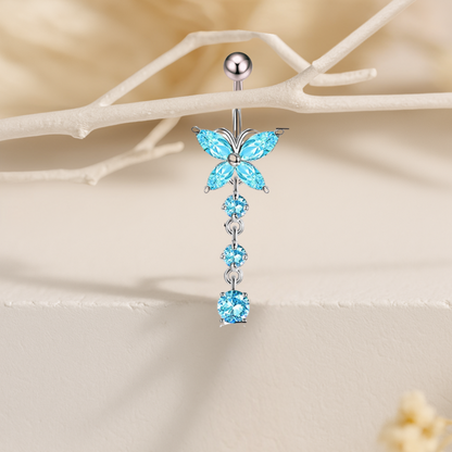 Piercing Nombril Papillon Rose • Titane