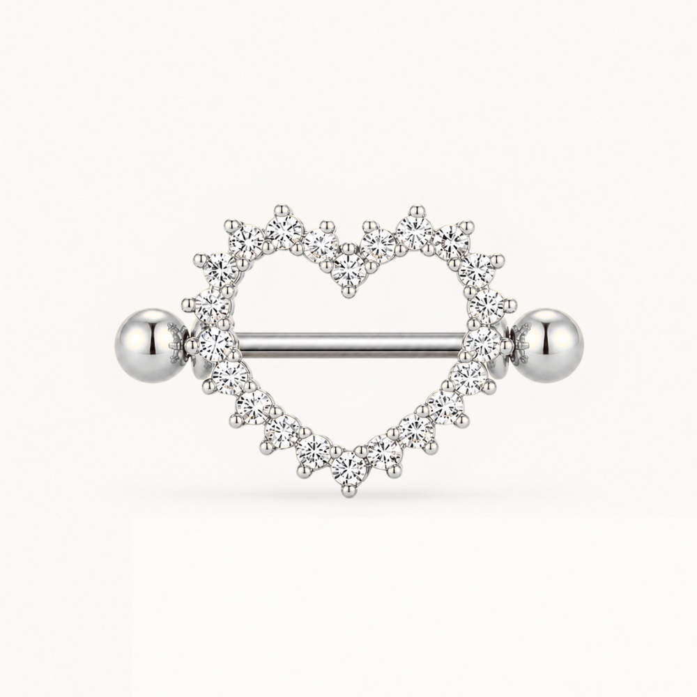 Piercing Téton Cœur • Titanium • 2 PCS