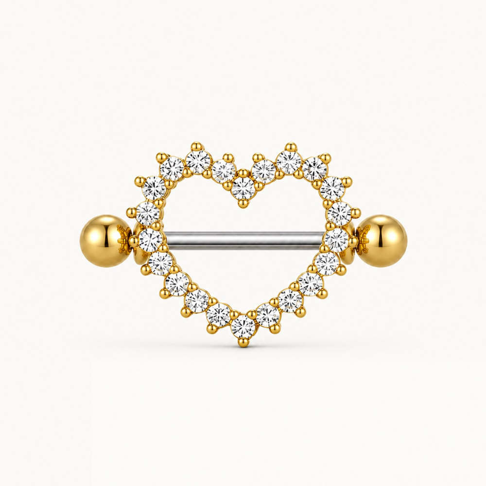 Piercing Téton Cœur • Titanium • 2 PCS