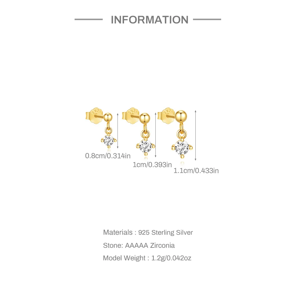 Set 3 Puces d’Oreille • Or 18K
