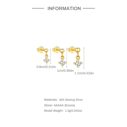 Set 3 Puces d’Oreille • Or 18K