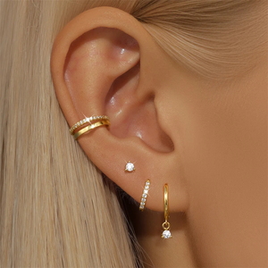 4 Piercings Or 18k • Lobe, Hélix, Conch