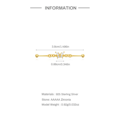 Piercing Industriel Papillon • Titane Stylé