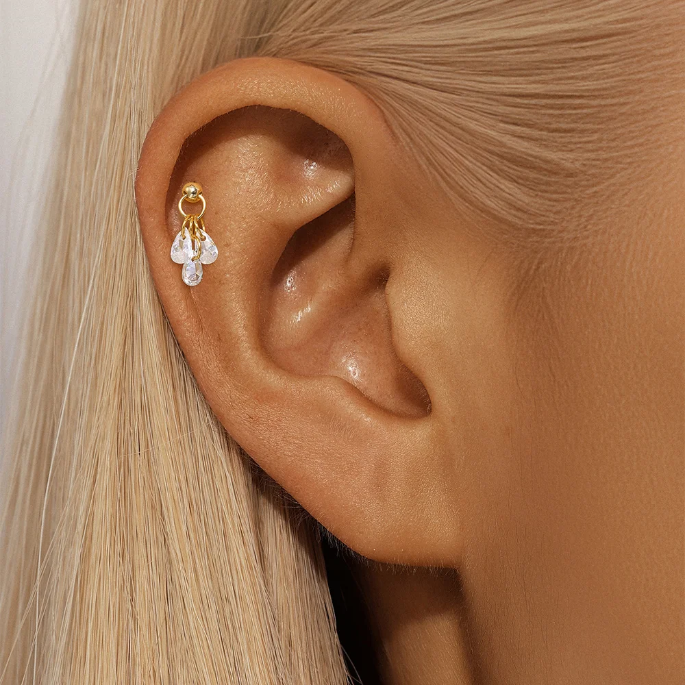 Piercings Gouttes D'eau Or 18k • Lobe, Helix