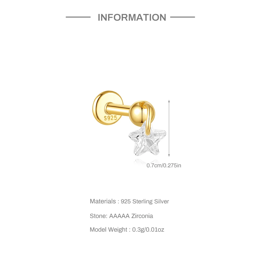 Piercing Tragus Or 18K • Élégant