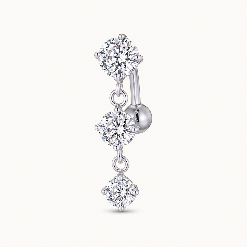 Piercing Nombril 3 charm Inversé • Titanium