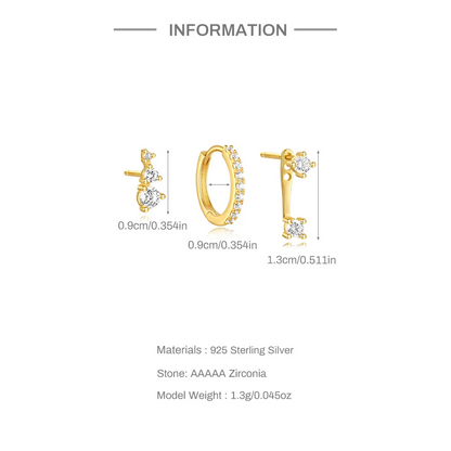 Ensemble Or 18K • Lobe & Hélix 3pcs