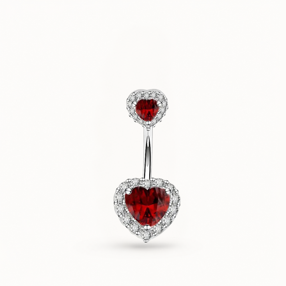Piercing Nombril Strass Coeur • Titanium