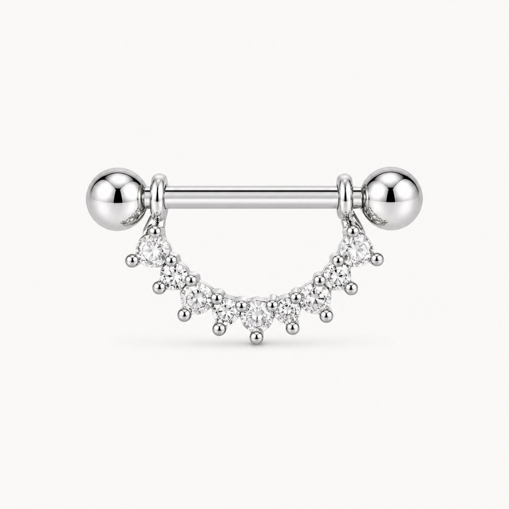 Piercing Téton Strass • Titanium • 2 PCS
