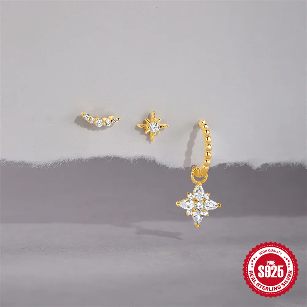 Lot 3 Piercings Or • Hélix, Lobe, Mixte