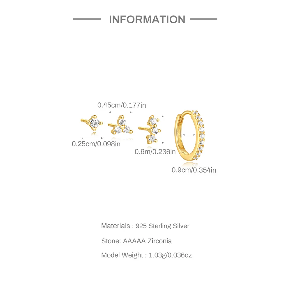 Piercings 18k Or 4pcs • Mix Lobe Hélix