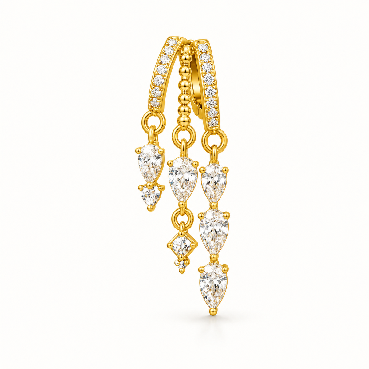 Boucle Triple Éclat – Acier Inoxydable plaquées or 14 carats