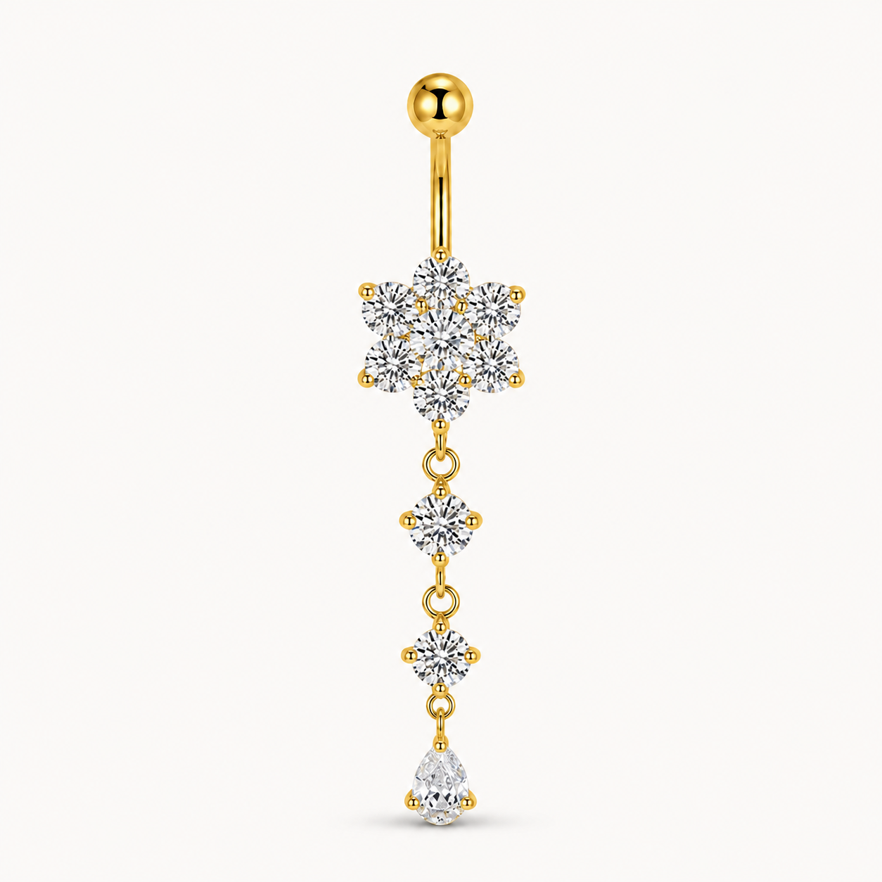 Piercing Nombril Triple Fleur • Titanium