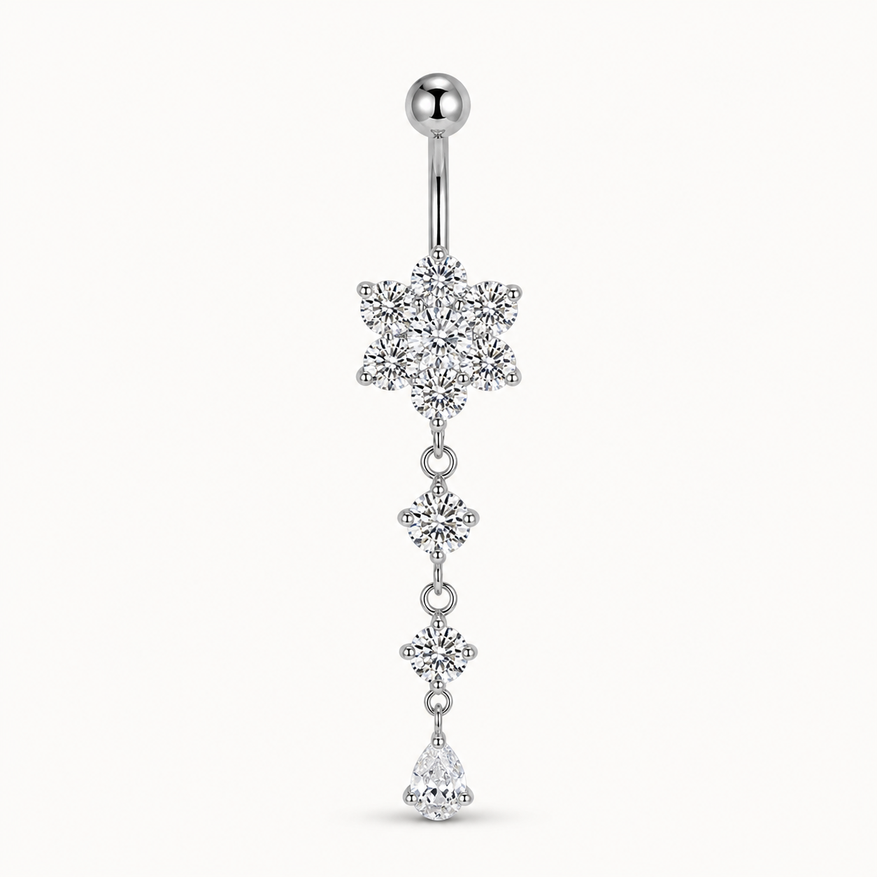 Piercing Nombril Triple Fleur • Titanium