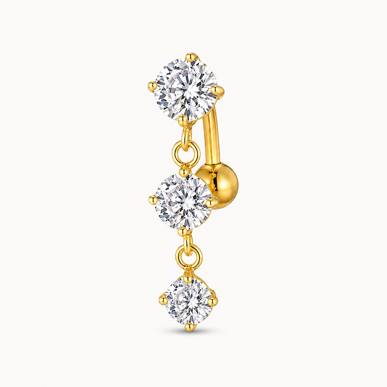 Piercing Nombril 3 charm Inversé • Titanium