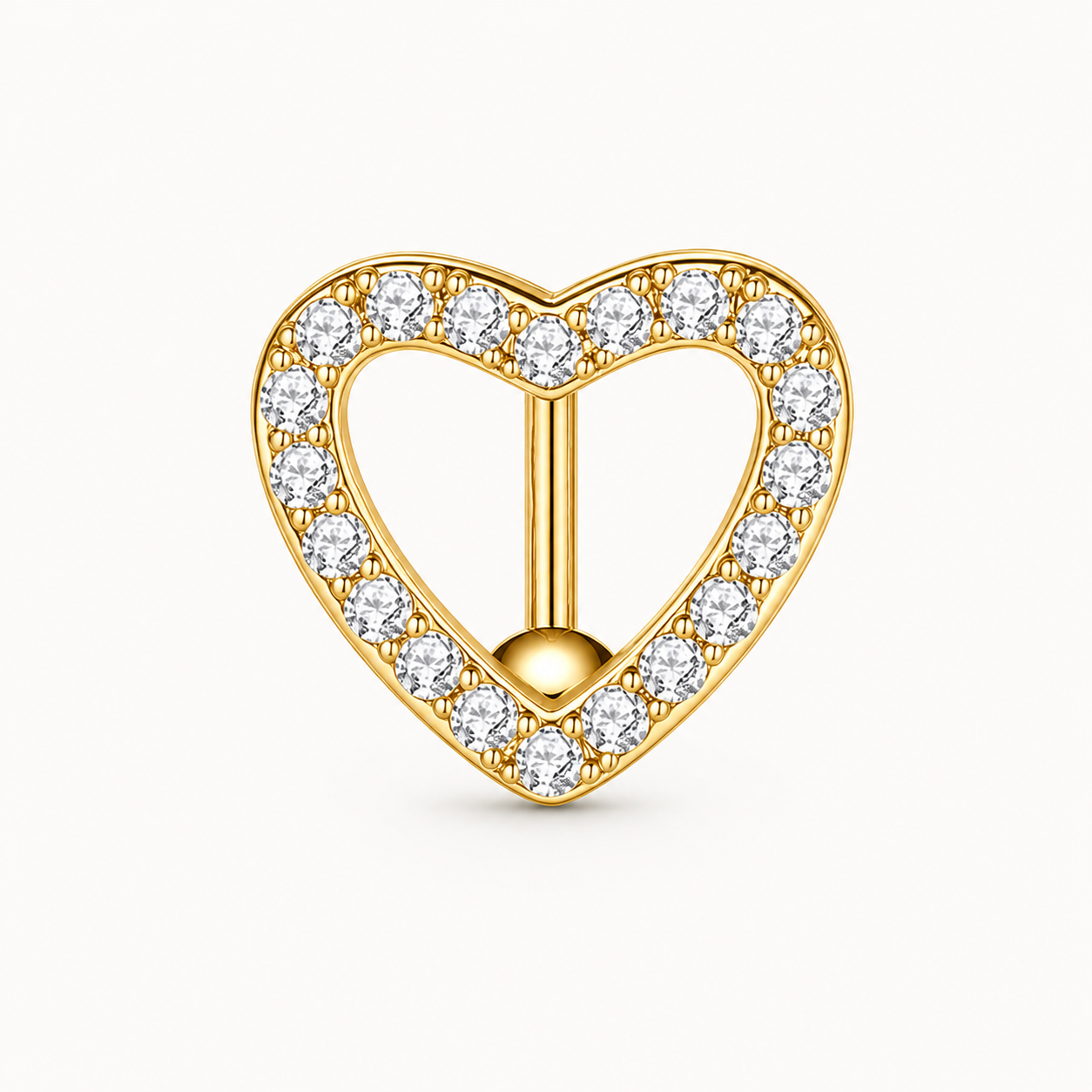 Piercing Nombril Coeur Inversé • Titanium