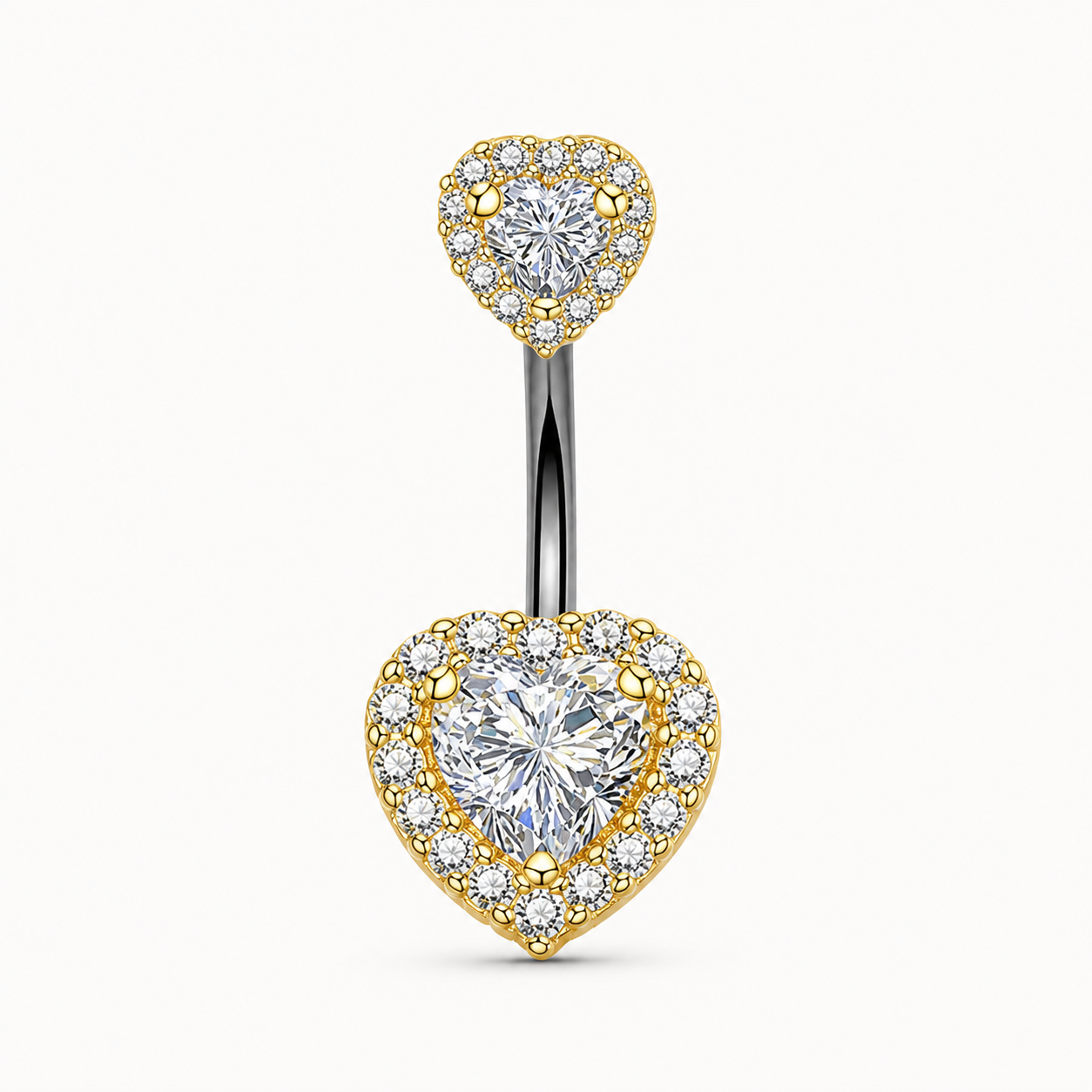 Piercing Nombril Strass Coeur • Titanium