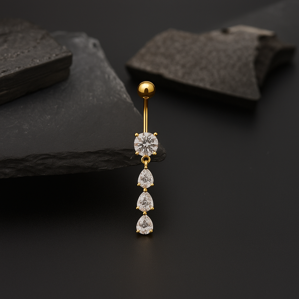 Piercing Nombril Triple CZ • Titane