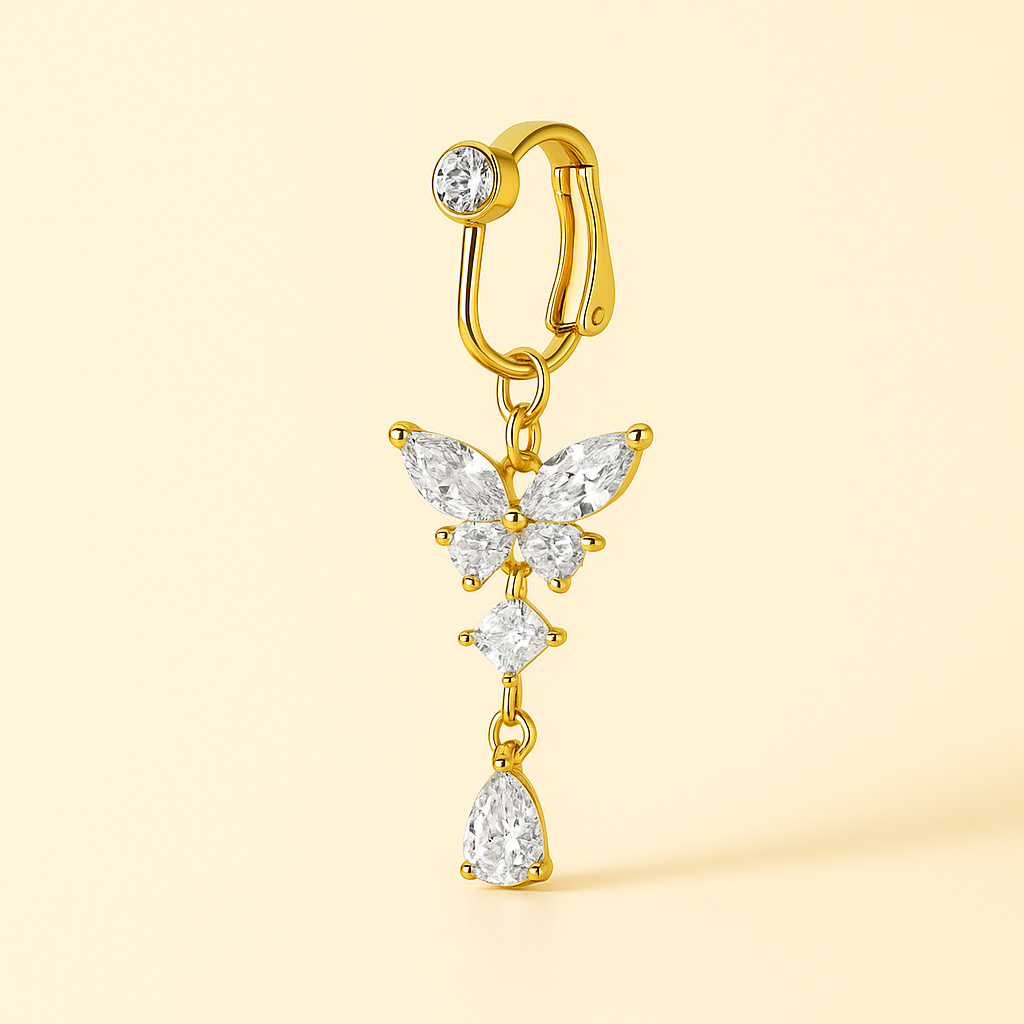 Faux Piercing Nombril Papillon • Pince