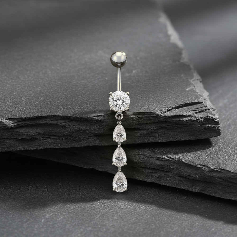 Piercing Nombril Triple CZ • Titane