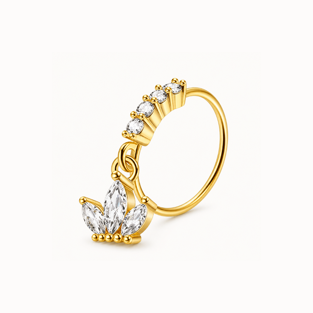 Piercing nez triple charm acier inoxydable