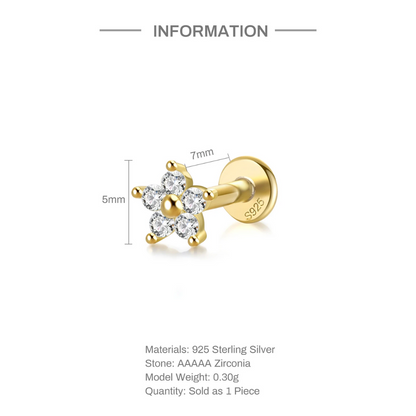 Puces d’Oreille Or 18K • Tragus Piercing