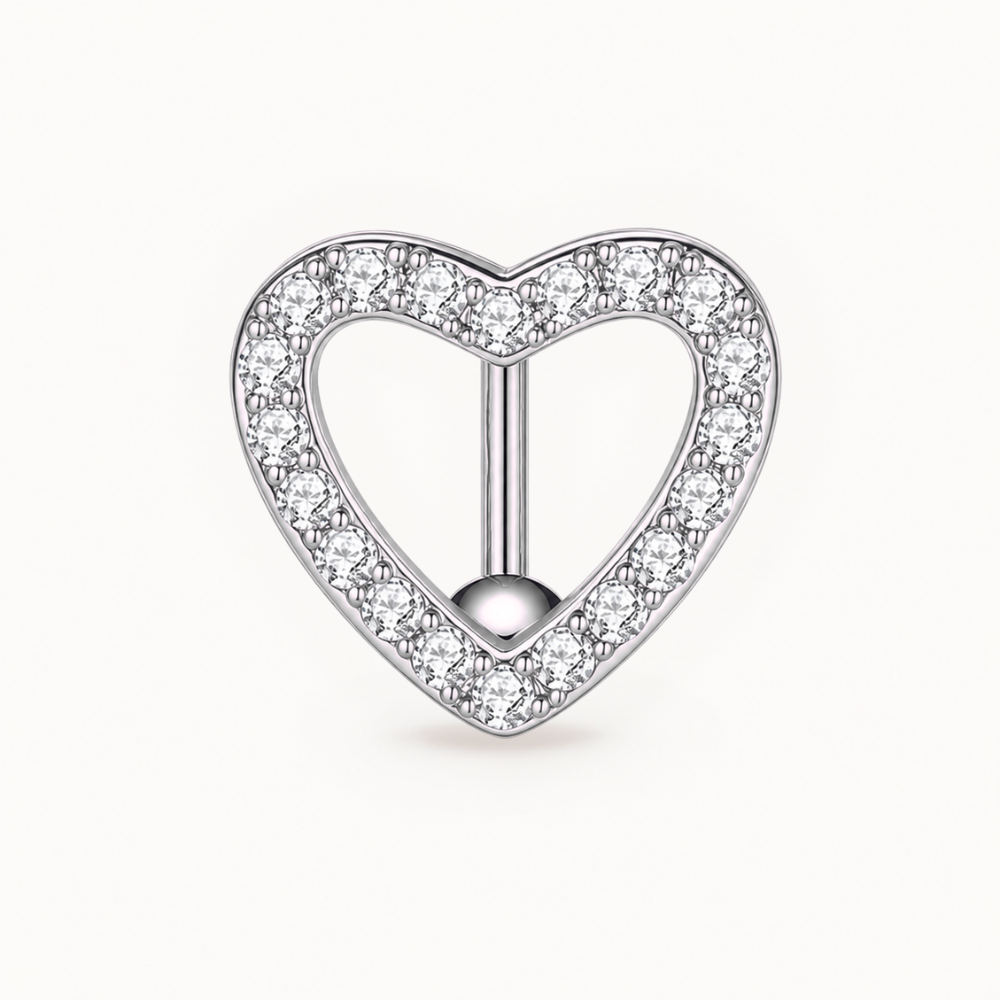 Piercing Nombril Coeur Inversé • Titanium