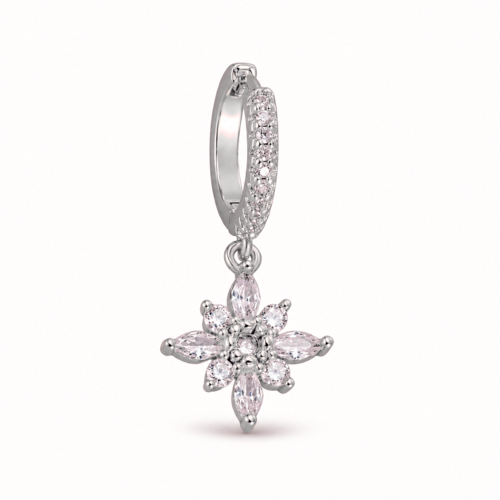 Boucle d’Oreille Fleur Éclat • Acier Inoxydable