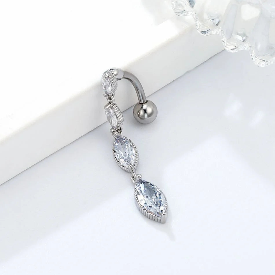 Piercing Nombril 4 charm Inversé • Titanium