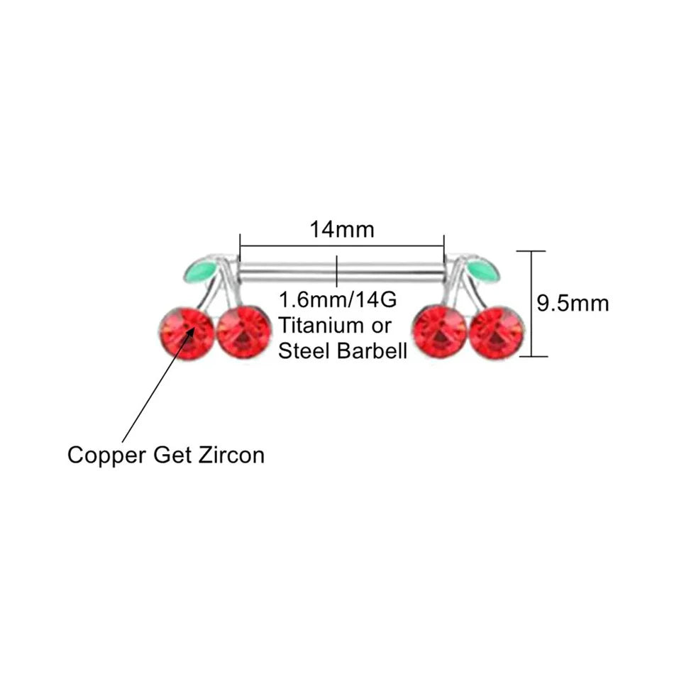Piercing Téton Cerise • Titanium • 2 PCS