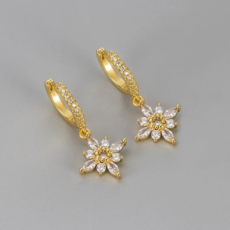 Boucle d’Oreille Fleur Éclat • Acier Inoxydable