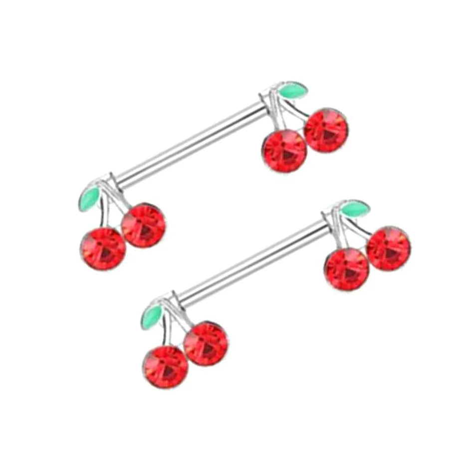 Piercing Téton Cerise • Titanium • 2 PCS