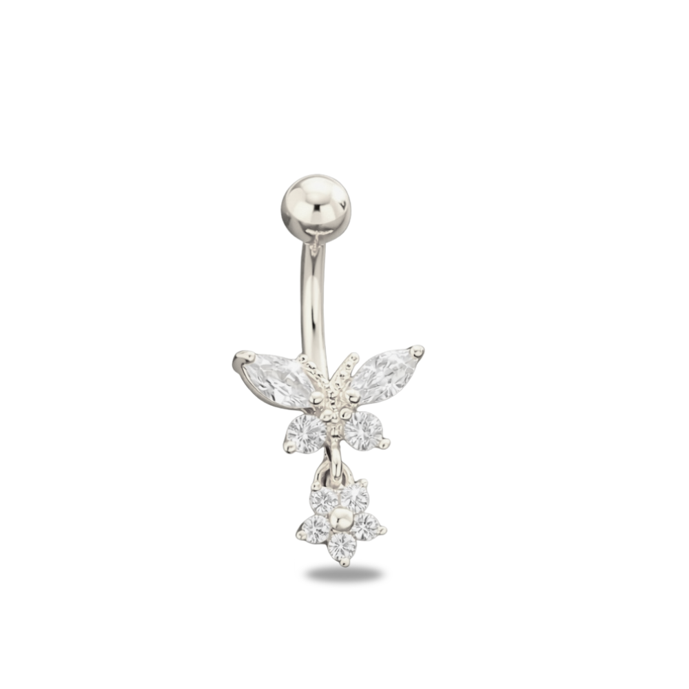 Piercing Nombril Papillon Zircon