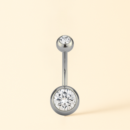 Piercing Nombril Double CZ • Titane