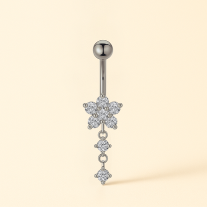 Piercing Nombril Fleur CZ • Titane