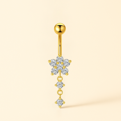 Piercing Nombril Fleur CZ • Titane